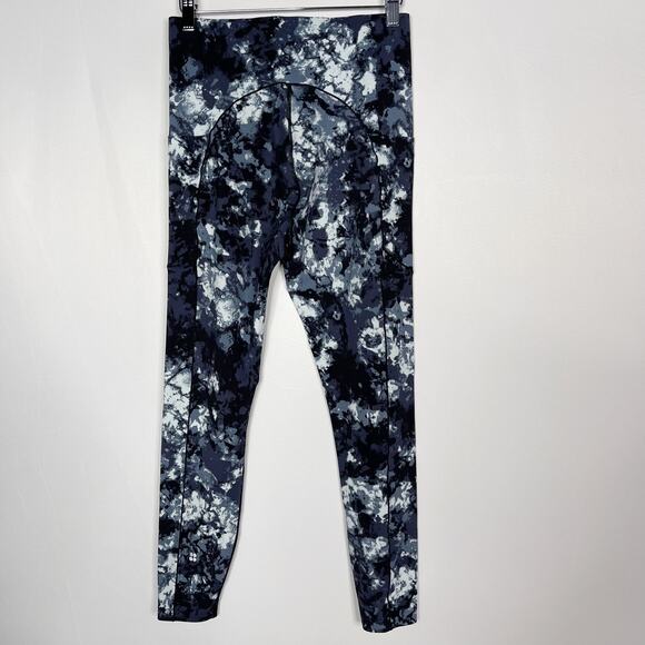 Sweaty Betty M Blue Texture Tie Dye Power Pocket High Waist Full Length Leggings - Picture 2 of 11
